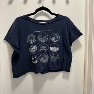 Happiness Comes in Waves Navy Crop Top
